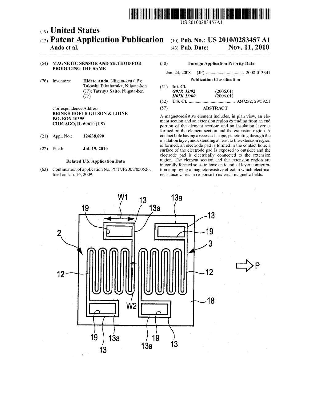 MAGNETIC SENSOR AND METHOD FOR PRODUCING THE SAME - diagram, schematic, and image 01