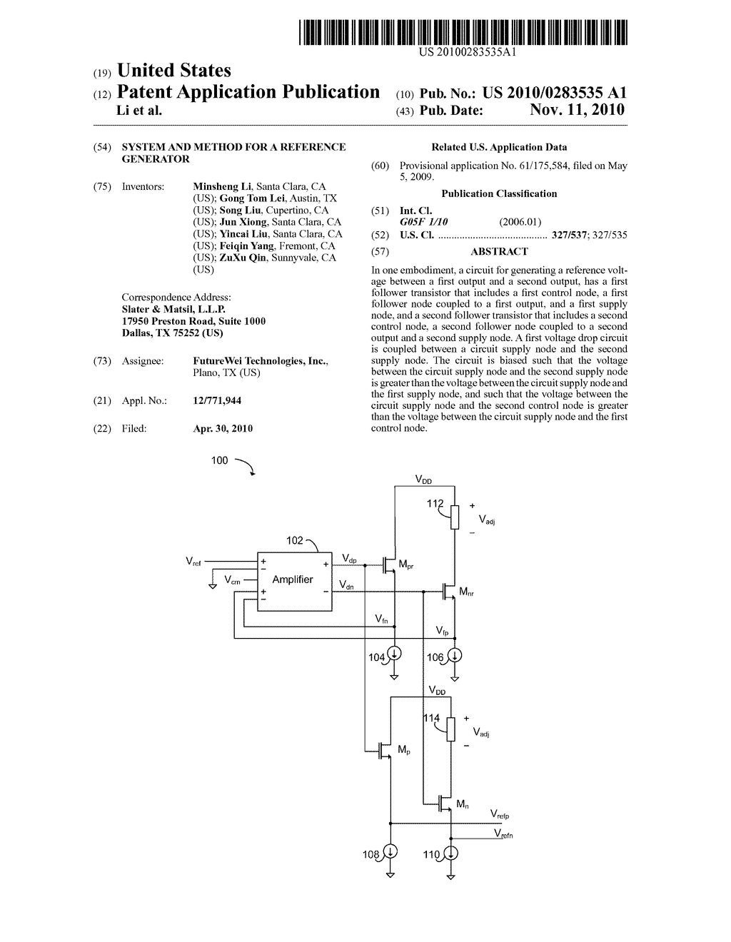 System and Method for a Reference Generator - diagram, schematic, and image 01