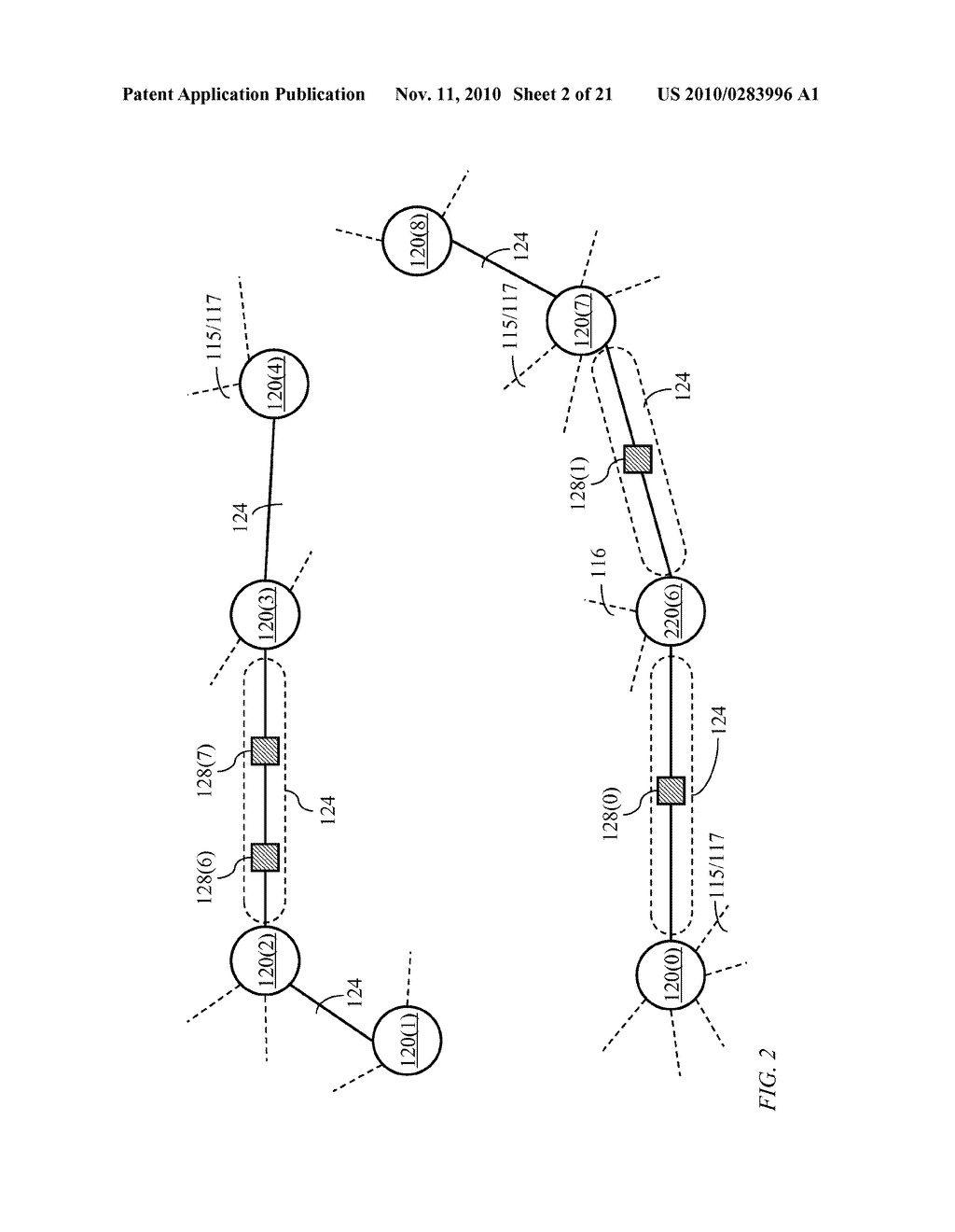 METHOD AND SYSTEM FOR DISTRIBUTED MEASUREMENT AND COMPENSATION OF CHROMATIC DISPERSION IN AN OPTICAL NETWORK - diagram, schematic, and image 03