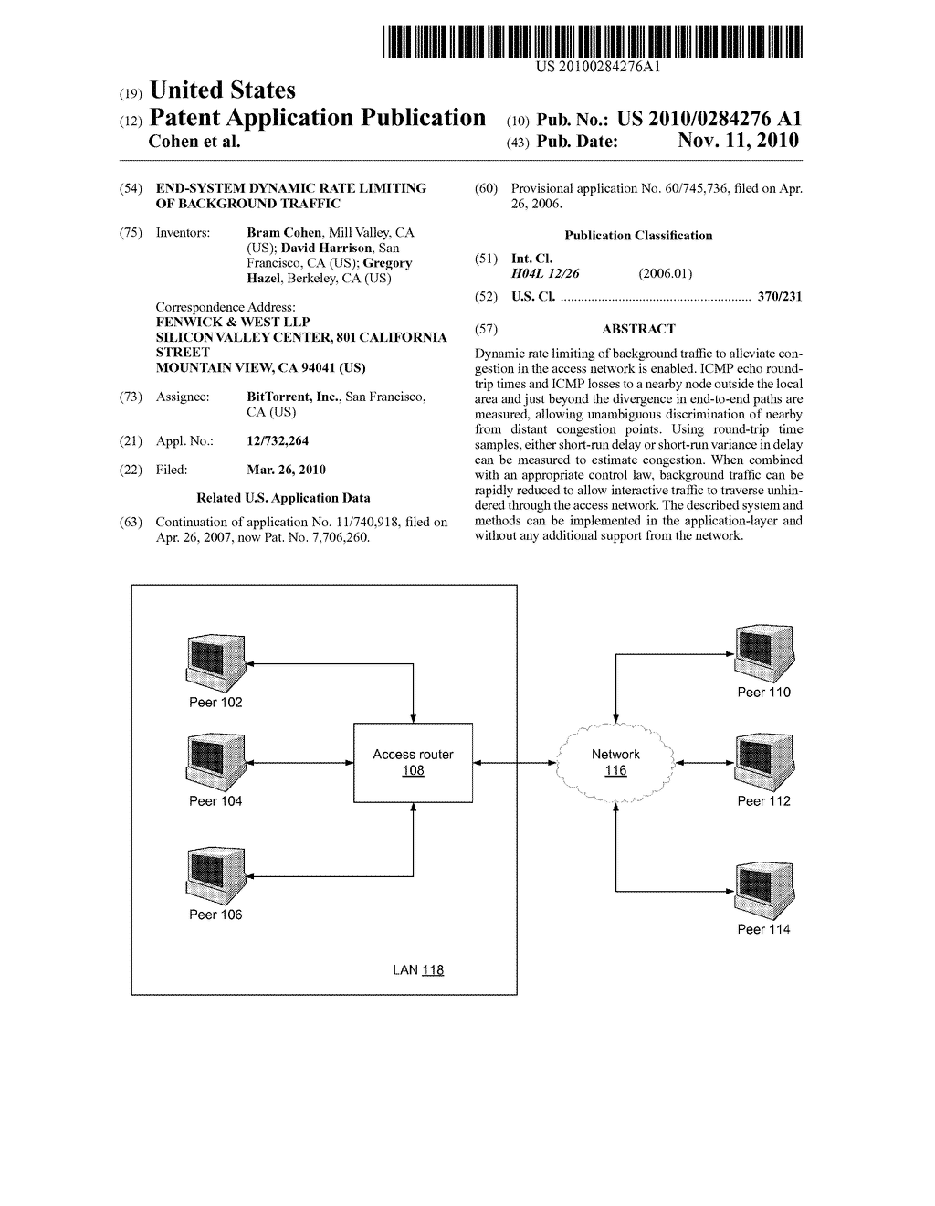 End-System Dynamic Rate Limiting of Background Traffic - diagram, schematic, and image 01