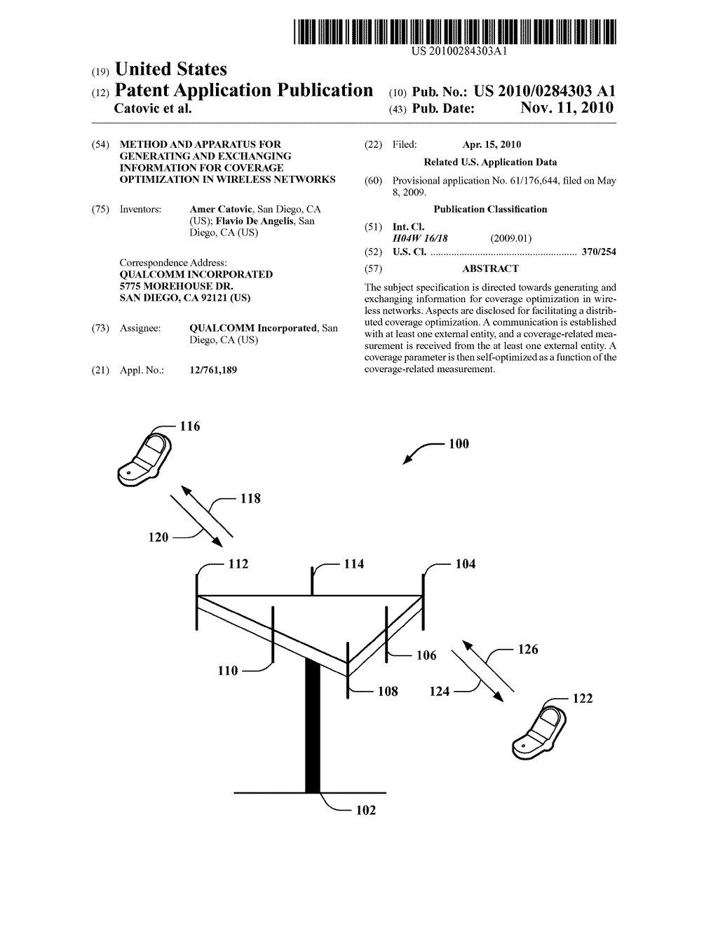 METHOD AND APPARATUS FOR GENERATING AND EXCHANGING INFORMATION FOR COVERAGE OPTIMIZATION IN WIRELESS NETWORKS - diagram, schematic, and image 01