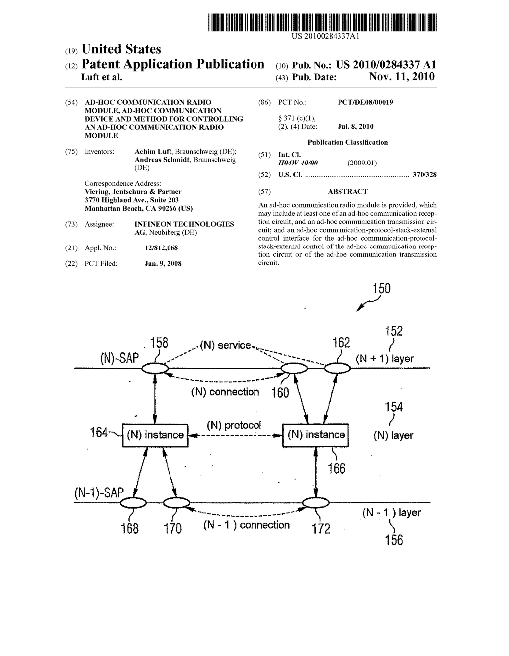 AD-HOC COMMUNICATION RADIO MODULE, AD-HOC COMMUNICATION DEVICE AND METHOD FOR CONTROLLING AN AD-HOC COMMUNICATION RADIO MODULE - diagram, schematic, and image 01