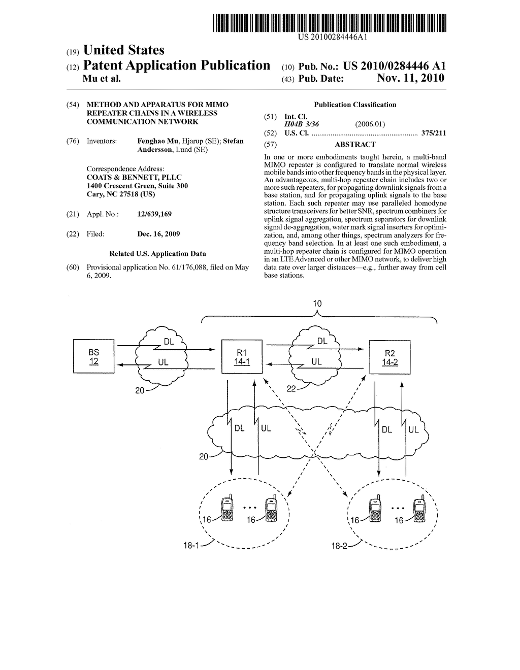 Method and Apparatus for MIMO Repeater Chains in a Wireless Communication Network - diagram, schematic, and image 01