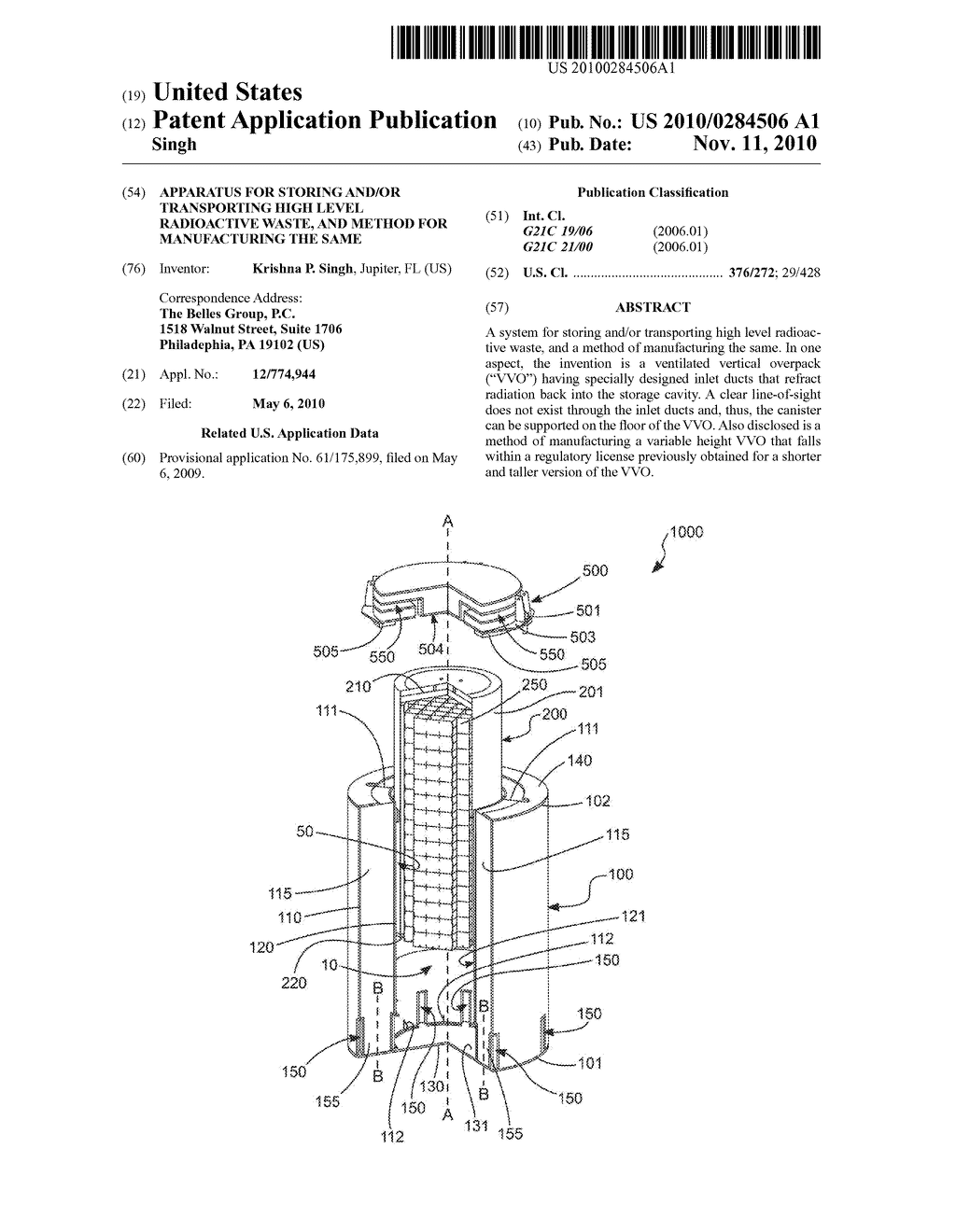 APPARATUS FOR STORING AND/OR TRANSPORTING HIGH LEVEL RADIOACTIVE WASTE, AND METHOD FOR MANUFACTURING THE SAME - diagram, schematic, and image 01