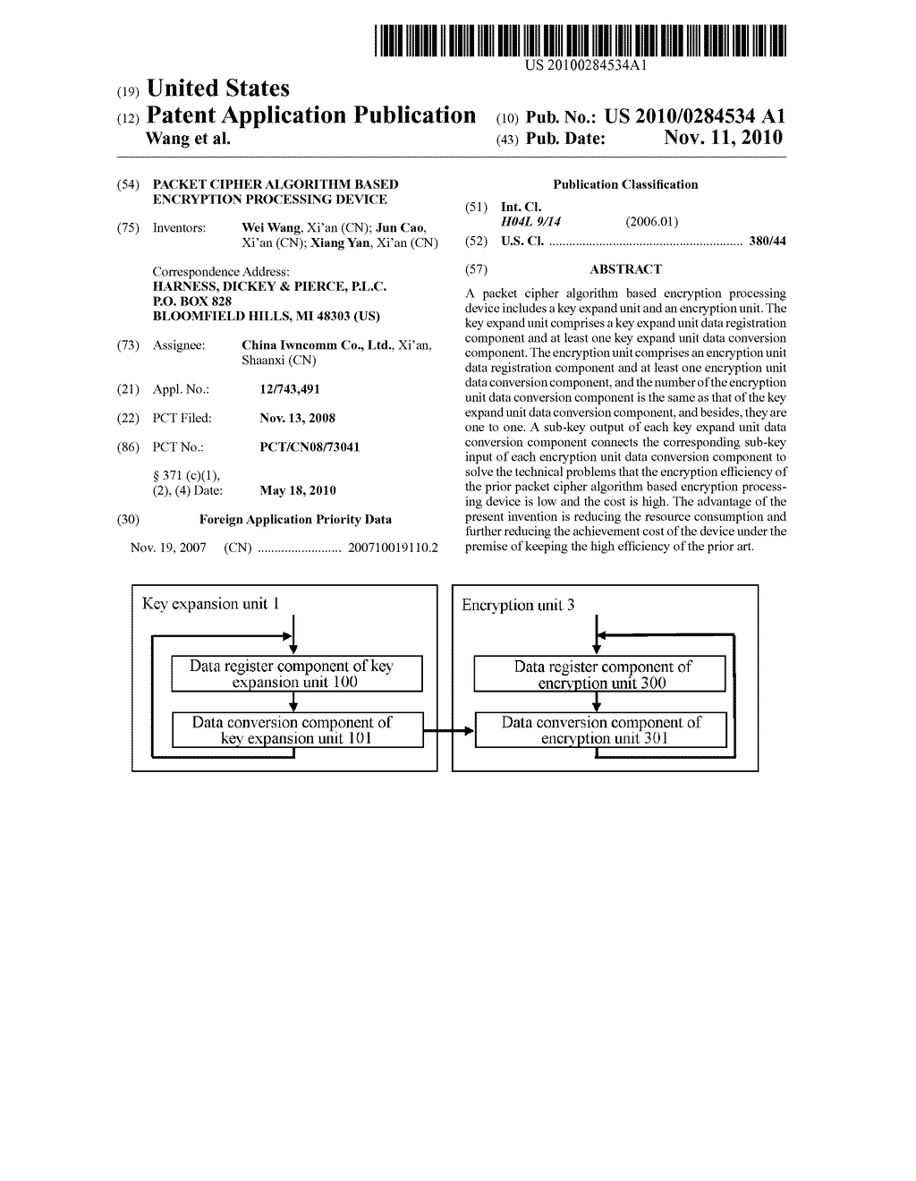 PACKET CIPHER ALGORITHM BASED ENCRYPTION PROCESSING DEVICE - diagram, schematic, and image 01