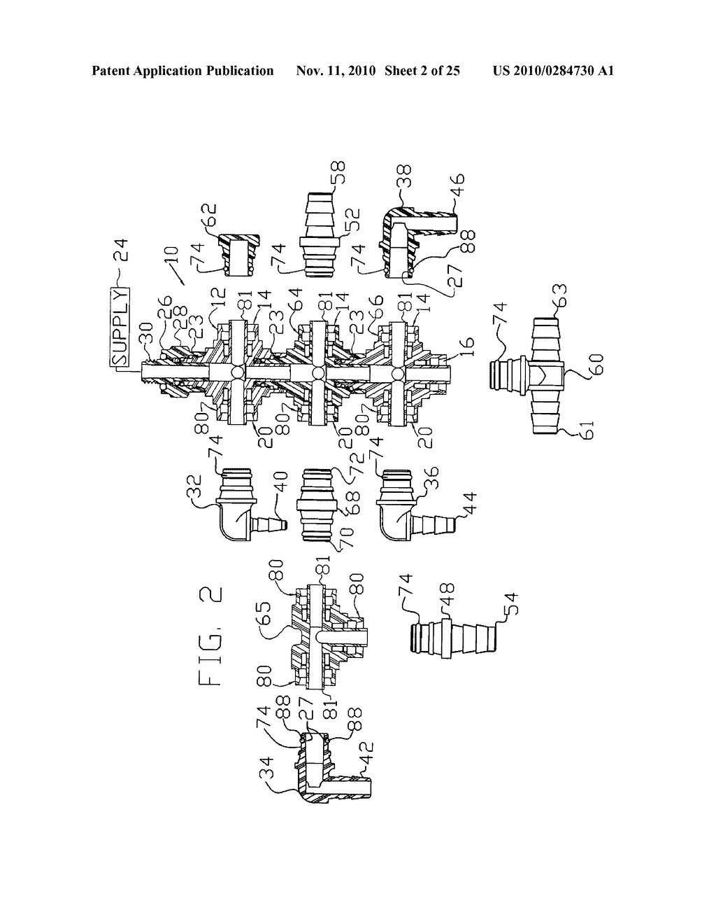Multiple Port Snap Swivel Coupling and Kit - diagram, schematic, and image 03