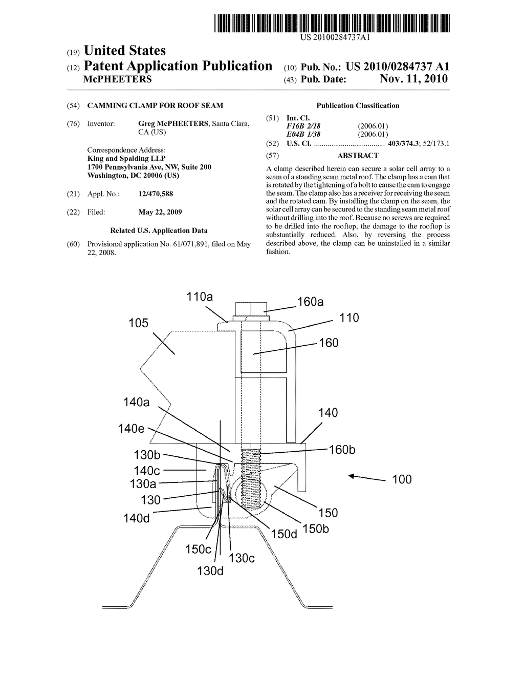 CAMMING CLAMP FOR ROOF SEAM - diagram, schematic, and image 01