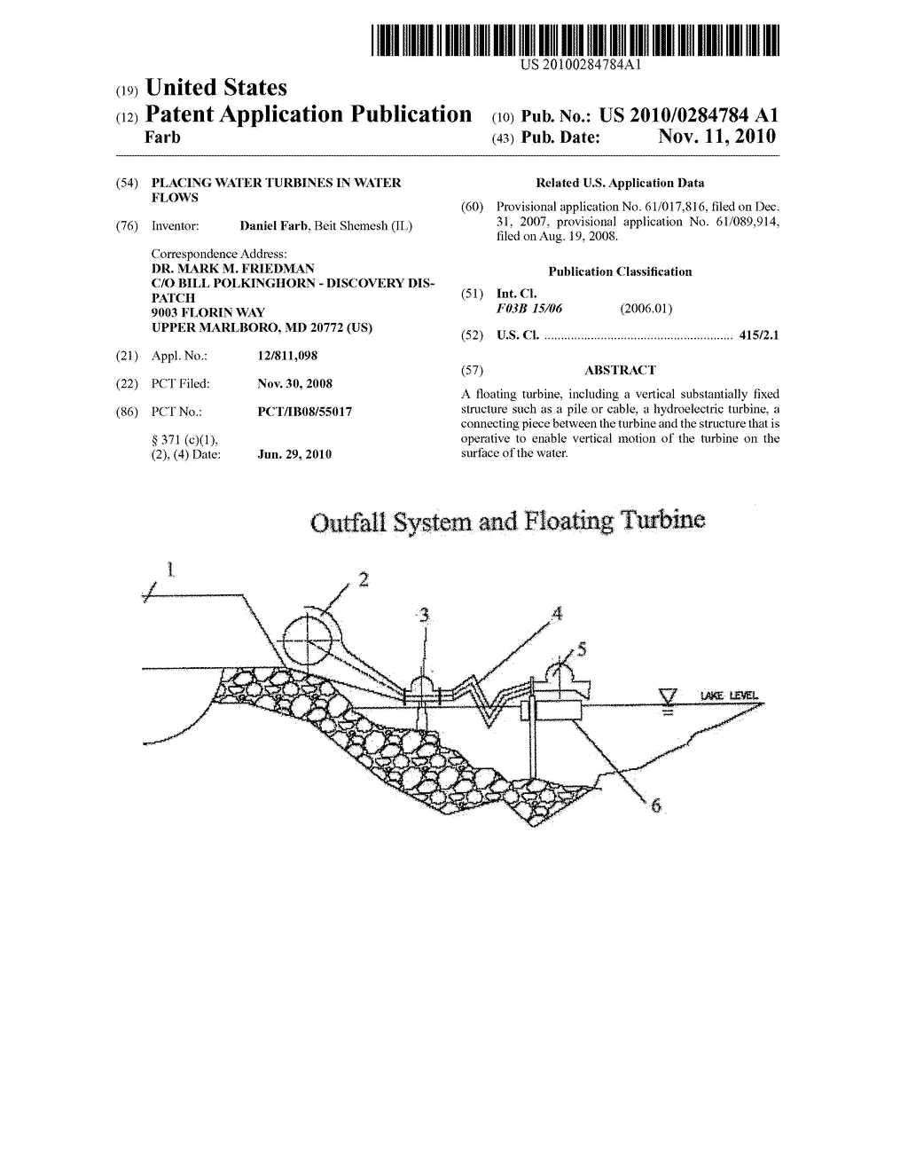 PLACING WATER TURBINES IN WATER FLOWS - diagram, schematic, and image 01