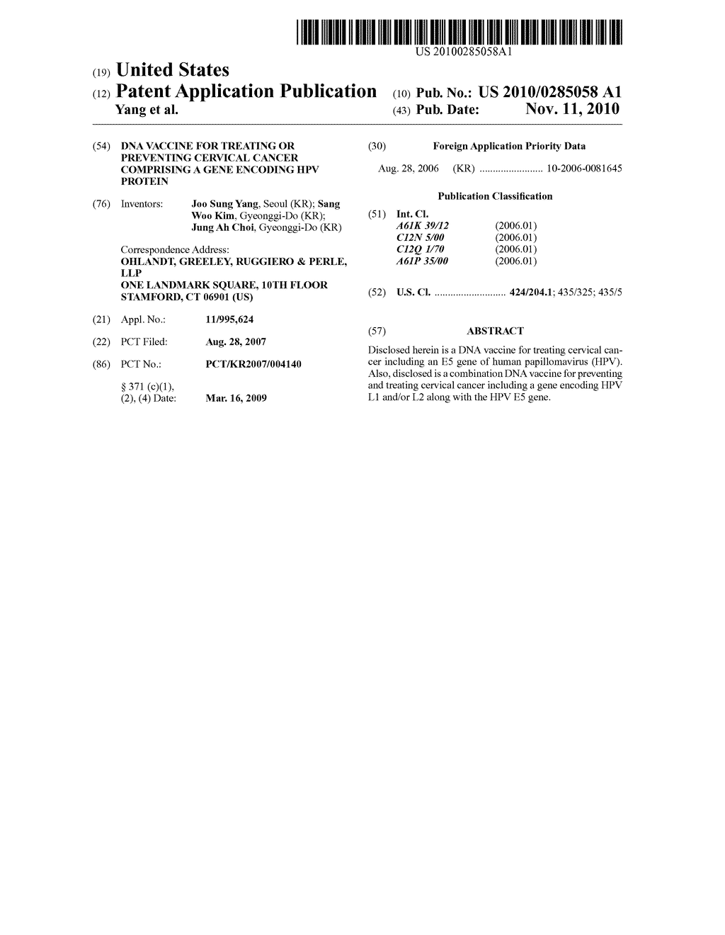 DNA VACCINE FOR TREATING OR PREVENTING CERVICAL CANCER COMPRISING A GENE ENCODING HPV PROTEIN - diagram, schematic, and image 01