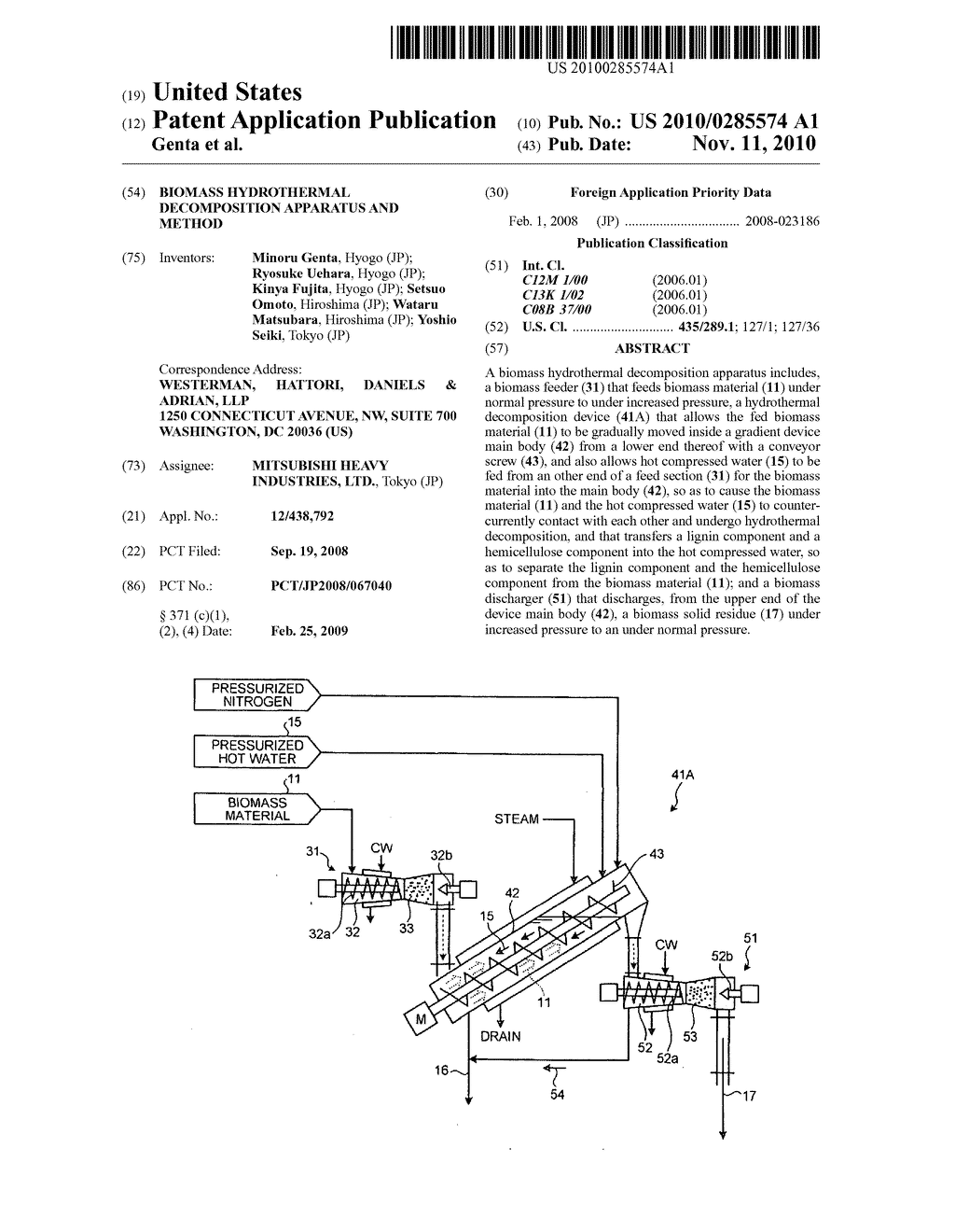 BIOMASS HYDROTHERMAL DECOMPOSITION APPARATUS AND METHOD - diagram, schematic, and image 01