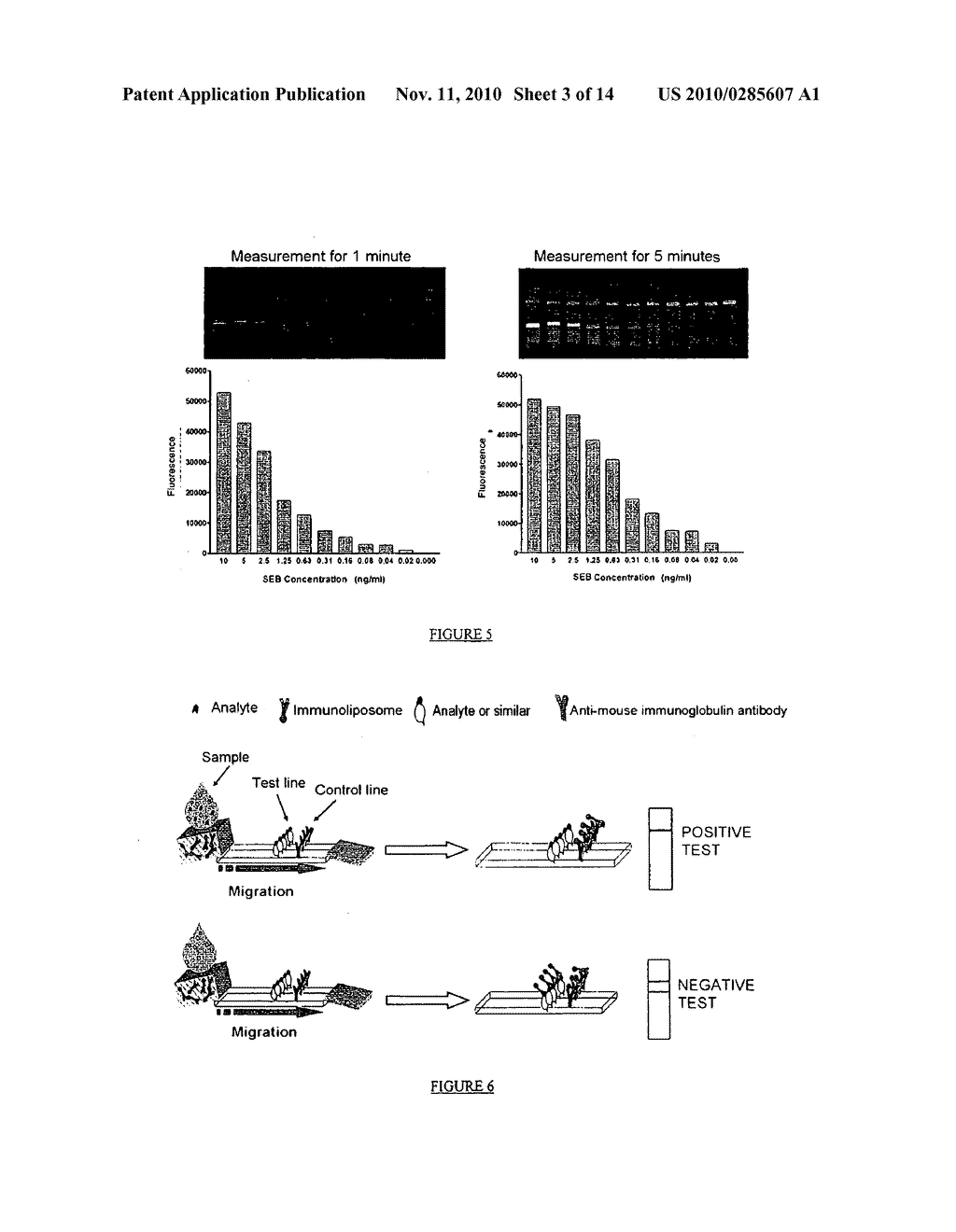 METHOD FOR DETECTING AND QUANTIFYING ANALYTES ON A SOLID SUPPORT WITH LIPOSOME-ENCAPSULATED FLUORESCENT MOLECULES - diagram, schematic, and image 04