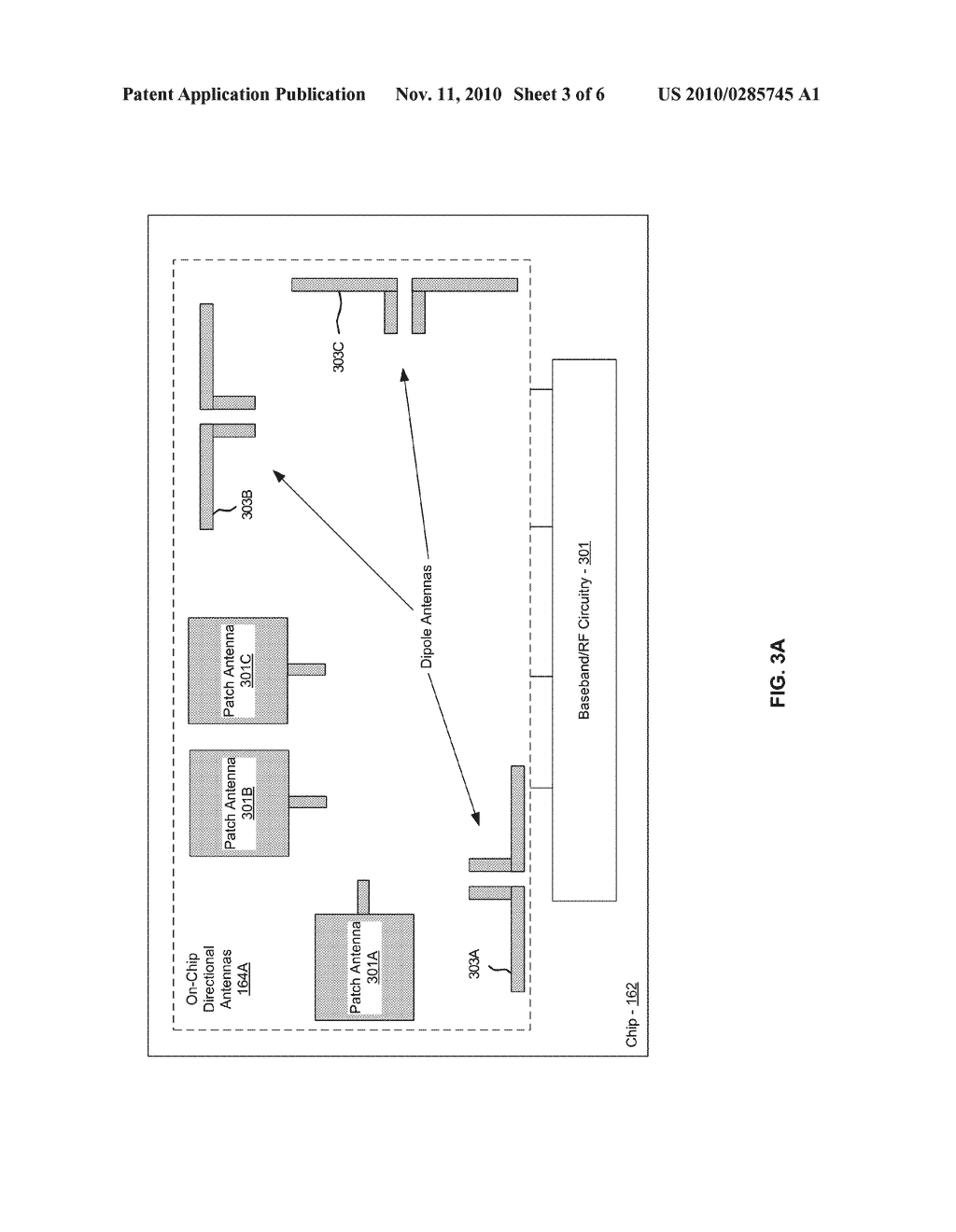 METHOD AND SYSTEM FOR CHIP TO CHIP COMMUNICATION UTILIZING SELECTABLE DIRECTIONAL ANTENNAS - diagram, schematic, and image 04