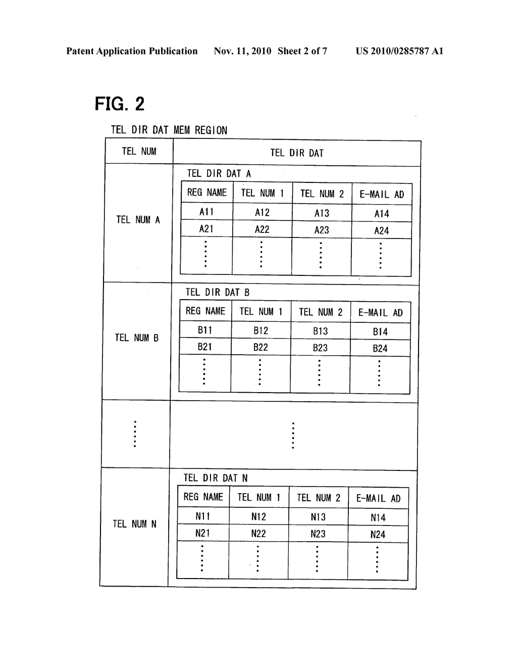 Telephone directory data memory device having near field communication function and method for managing telephone directory data - diagram, schematic, and image 03