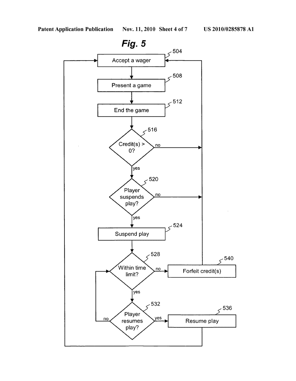 Gaming machine with game freeze feature - diagram, schematic, and image 05