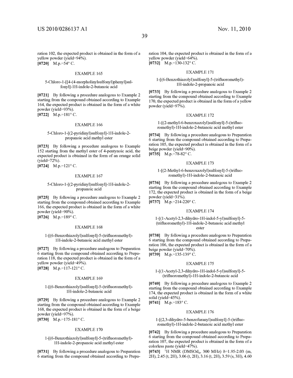 Method of Treating Conditions Involving PPAR-Receptors with Indole Compounds - diagram, schematic, and image 40