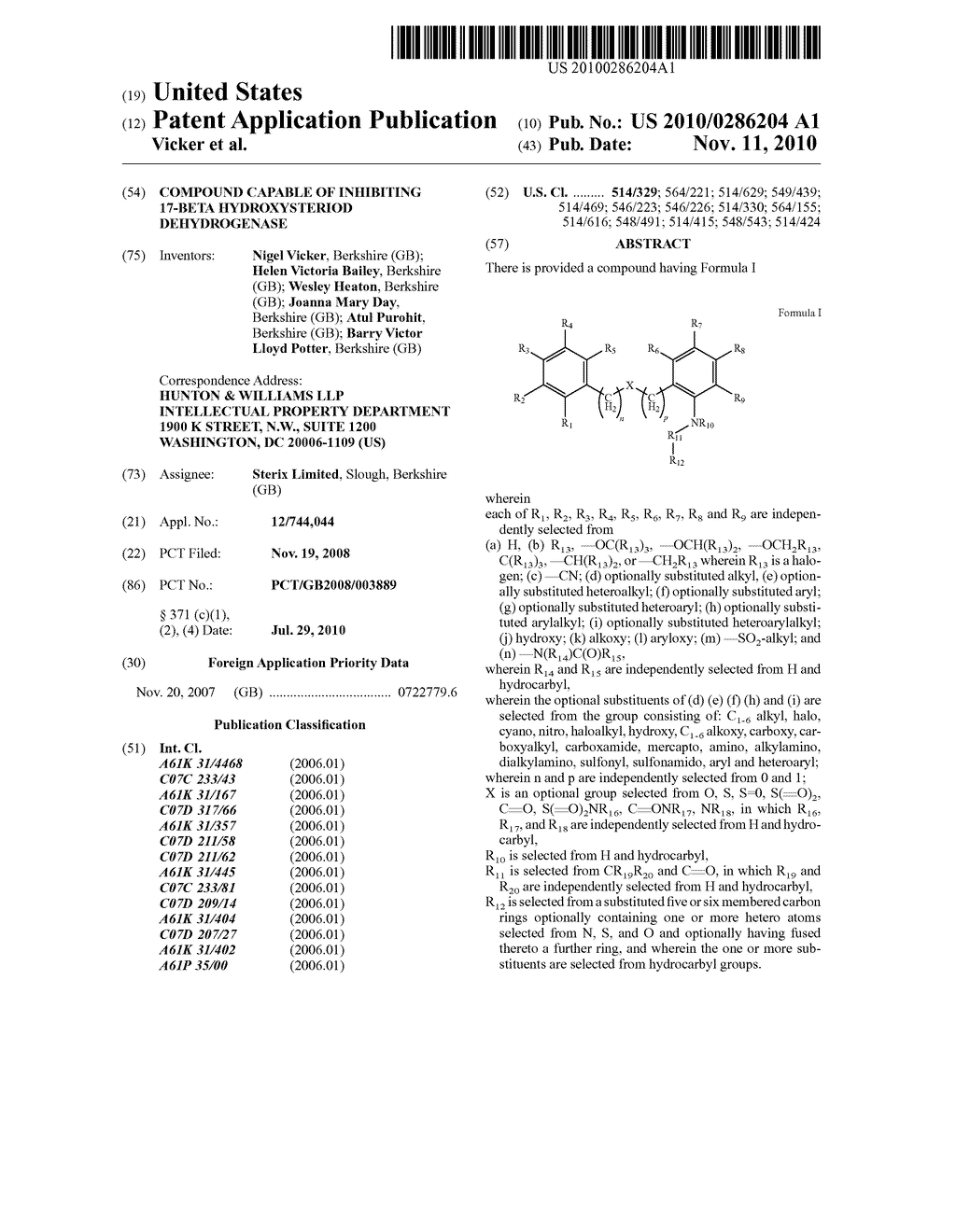 COMPOUND CAPABLE OF INHIBITING 17-BETA HYDROXYSTERIOD DEHYDROGENASE - diagram, schematic, and image 01