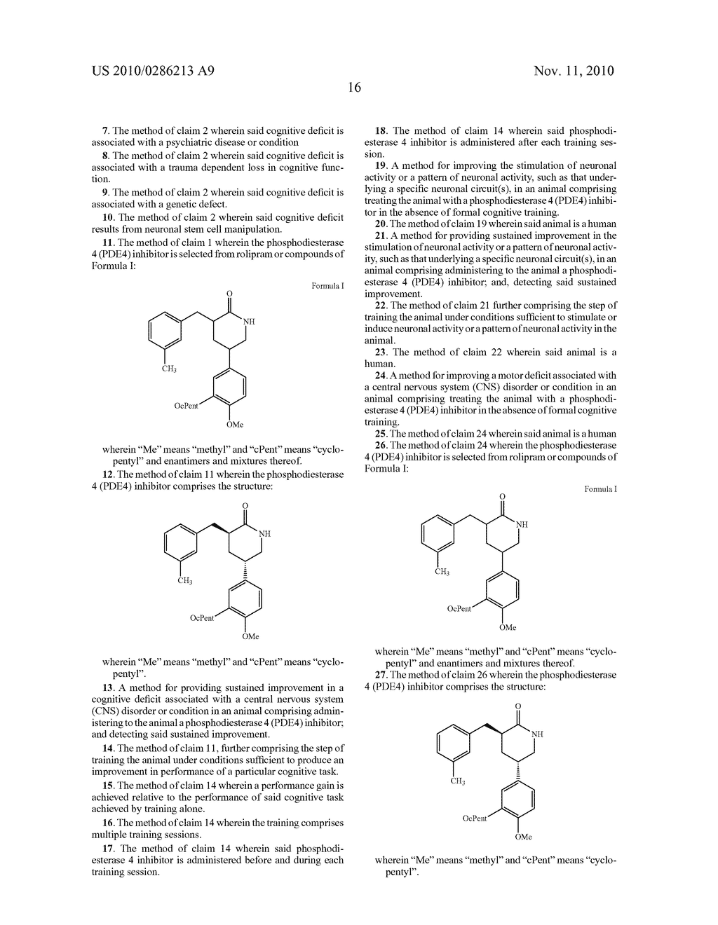 PHOSPHODIESTERASE 4 INHIBITORS FOR COGNITIVE AND MOTOR REHABILITATION - diagram, schematic, and image 24