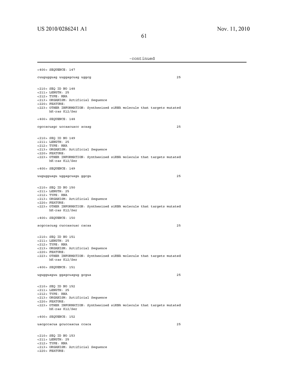 COMPOSITIONS COMPRISING K-RAS SIRNA AND METHODS OF USE - diagram, schematic, and image 66