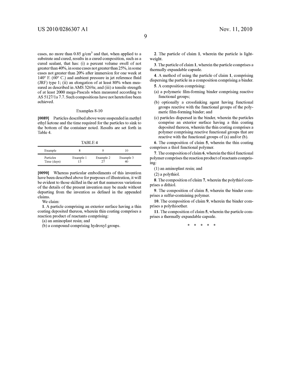 LIGHTWEIGHT PARTICLES AND COMPOSITIONS CONTAINING THEM - diagram, schematic, and image 11