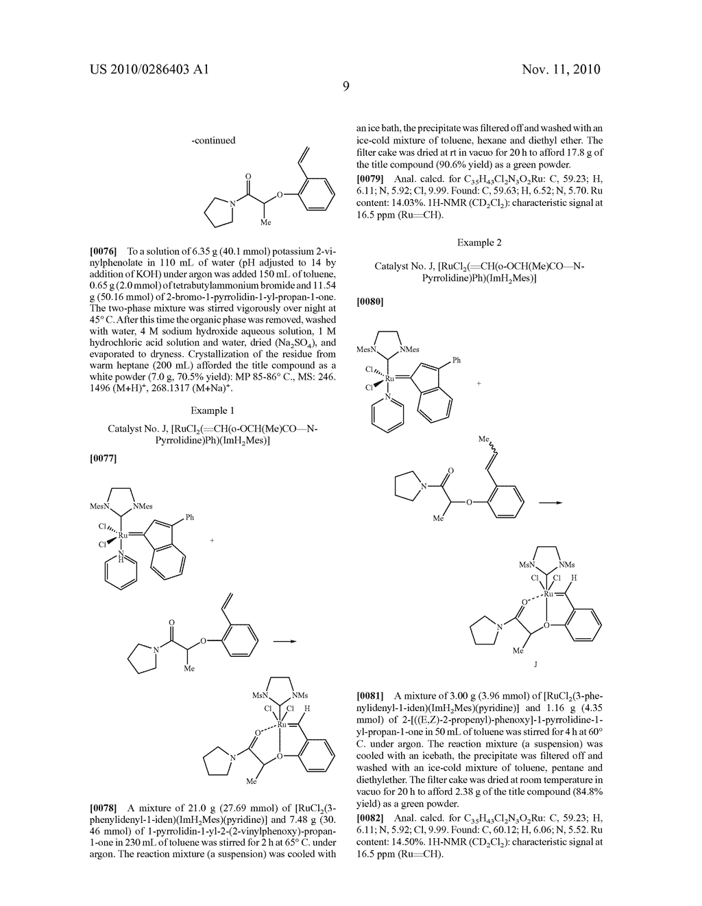 PROCESS FOR THE PREPARATION A RUTHENIUM COMPLEX - diagram, schematic, and image 10