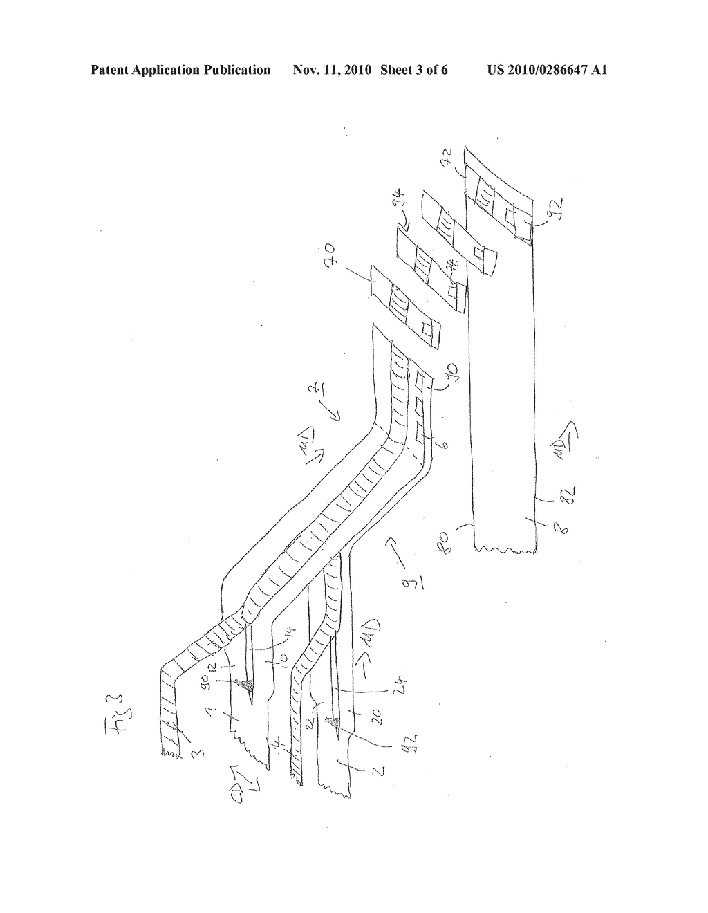 METHOD OF MANUFACTURING A BELT OR A SIDE PANEL OF AN ABSORBENT ARTICLE, LAMINATE AND ABSORBING ARTICLE - diagram, schematic, and image 04