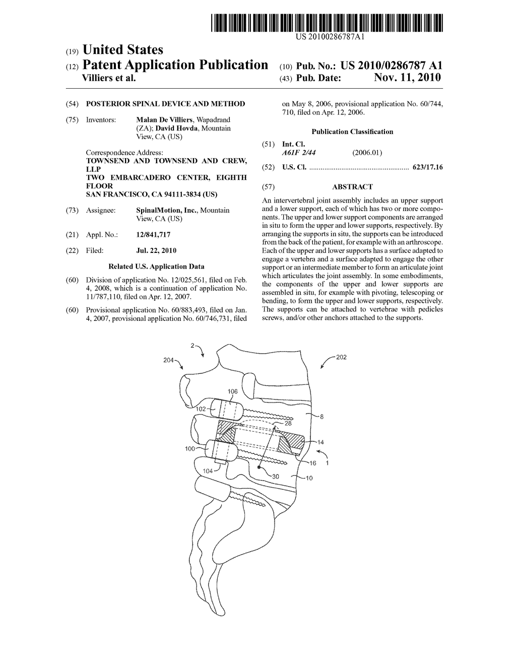 Posterior Spinal Device and Method - diagram, schematic, and image 01