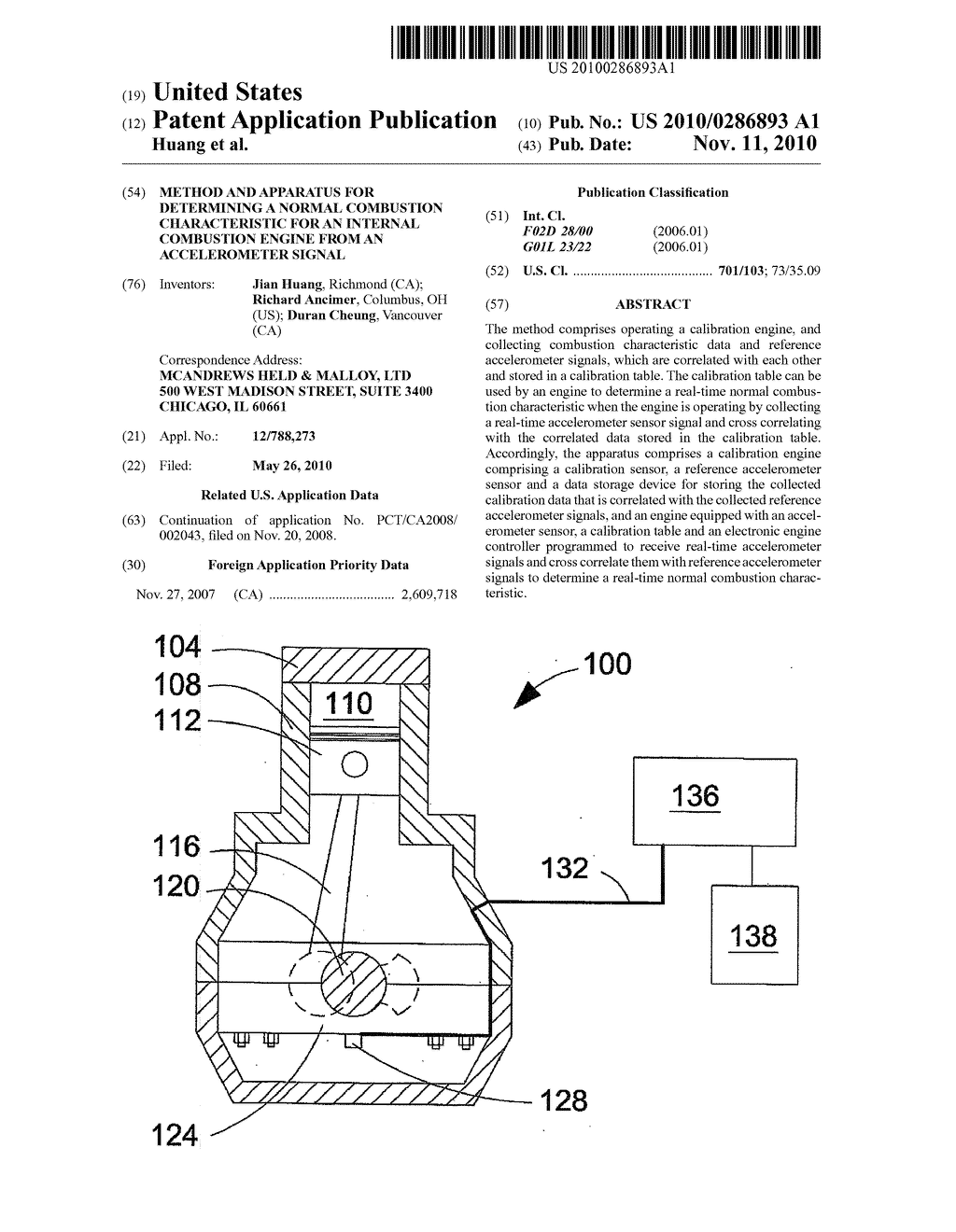 Method And Apparatus For Determining A Normal Combustion Characteristic For An Internal Combustion Engine From An Accelerometer Signal - diagram, schematic, and image 01