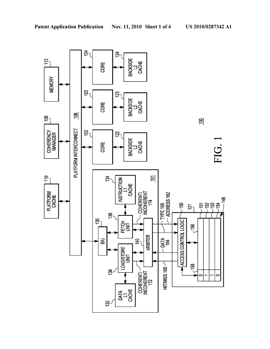 PROCESSING OF COHERENT AND INCOHERENT ACCESSES AT A UNIFORM CACHE - diagram, schematic, and image 02