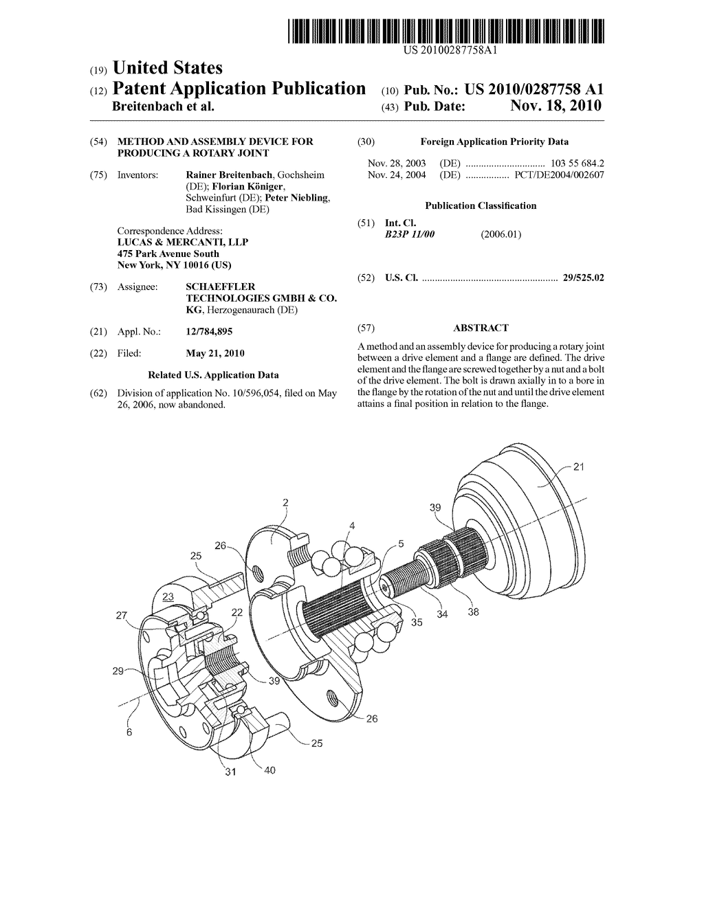 Method and Assembly Device for Producing a Rotary Joint - diagram, schematic, and image 01