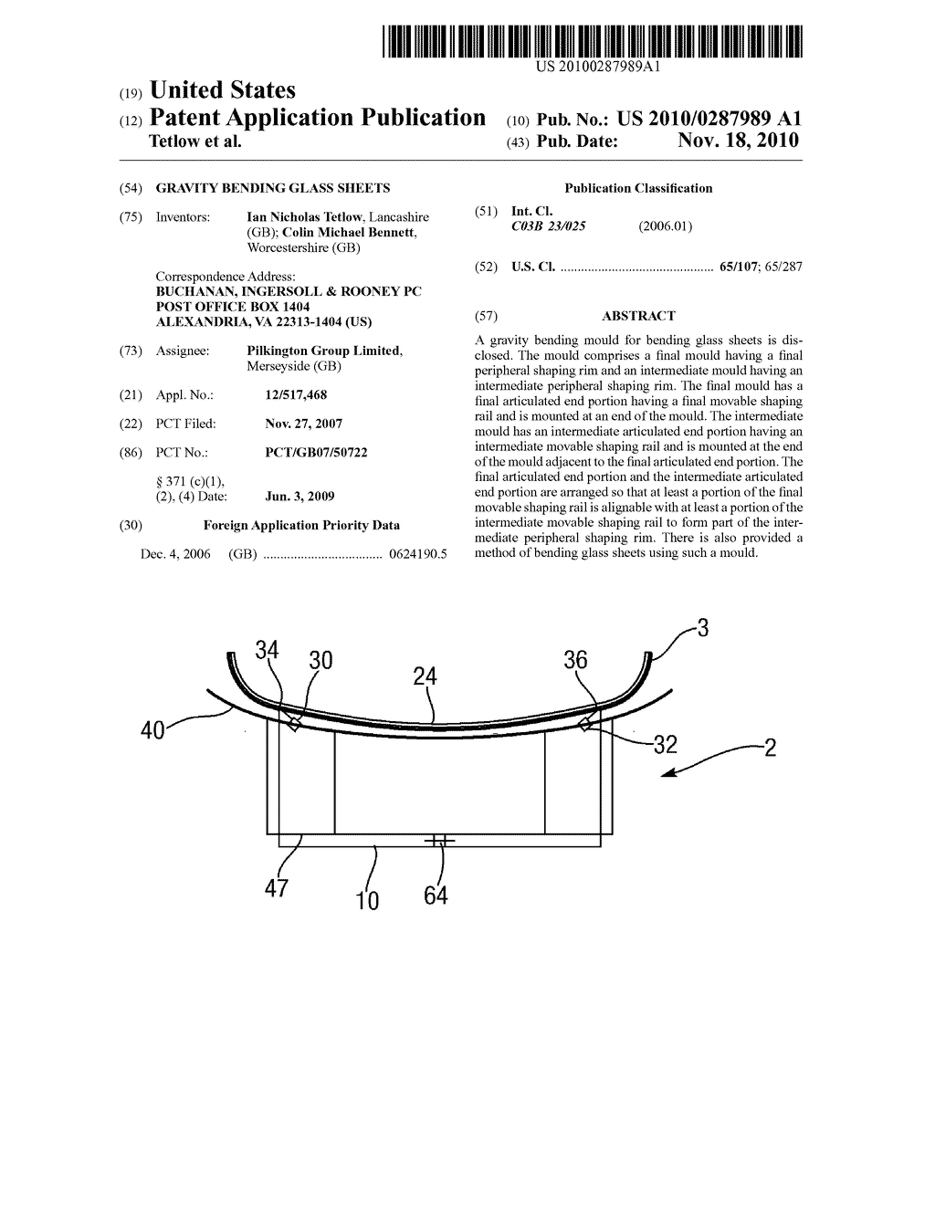 GRAVITY BENDING GLASS SHEETS - diagram, schematic, and image 01