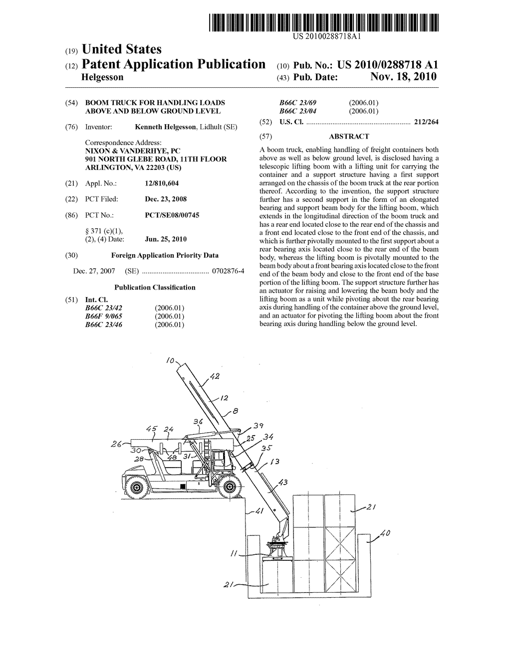 Boom Truck for Handling Loads Above and Below Ground Level - diagram, schematic, and image 01