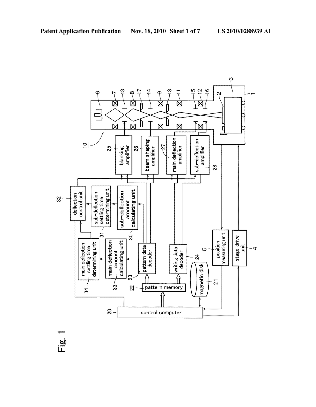 METHOD OF DETERMINING MAIN DEFLECTION SETTLING TIME FOR CHARGED PARTICLE BEAM WRITING, METHOD OF WRITING WITH CHARGED PARTICLE BEAM, AND APPARATUS FOR WRITING WITH CHARGED PARTICLE BEAM - diagram, schematic, and image 02