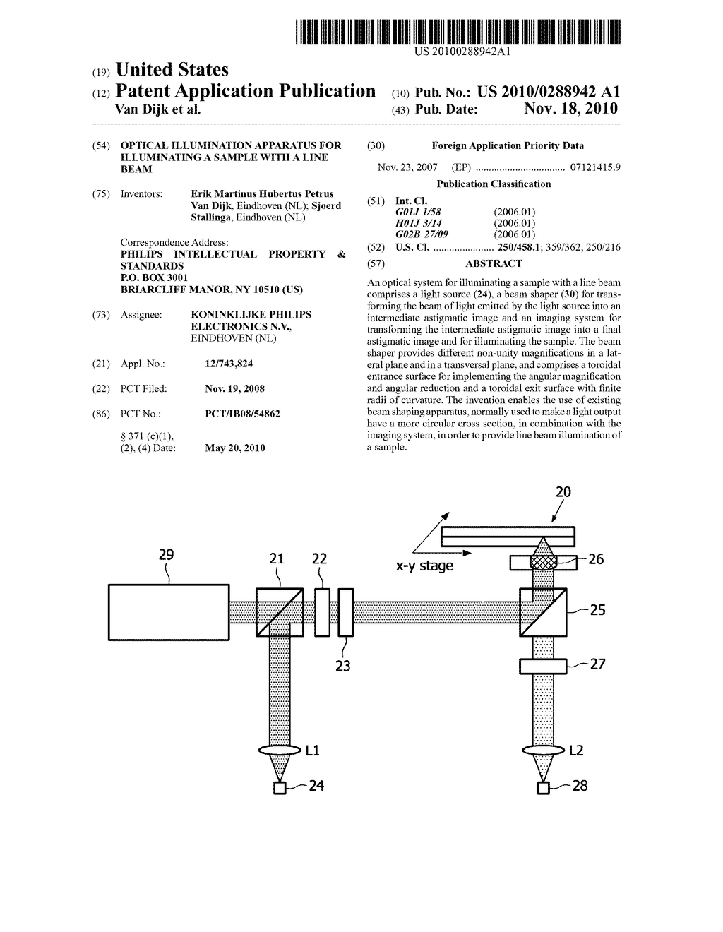 OPTICAL ILLUMINATION APPARATUS FOR ILLUMINATING A SAMPLE WITH A LINE BEAM - diagram, schematic, and image 01