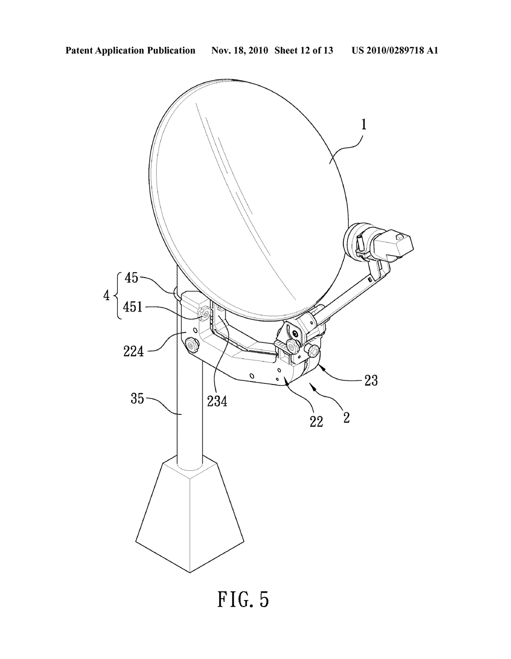 Mounting Bracket for Satellite Dish Antenna and Satellite Disk Antenna Assembly using the same - diagram, schematic, and image 13