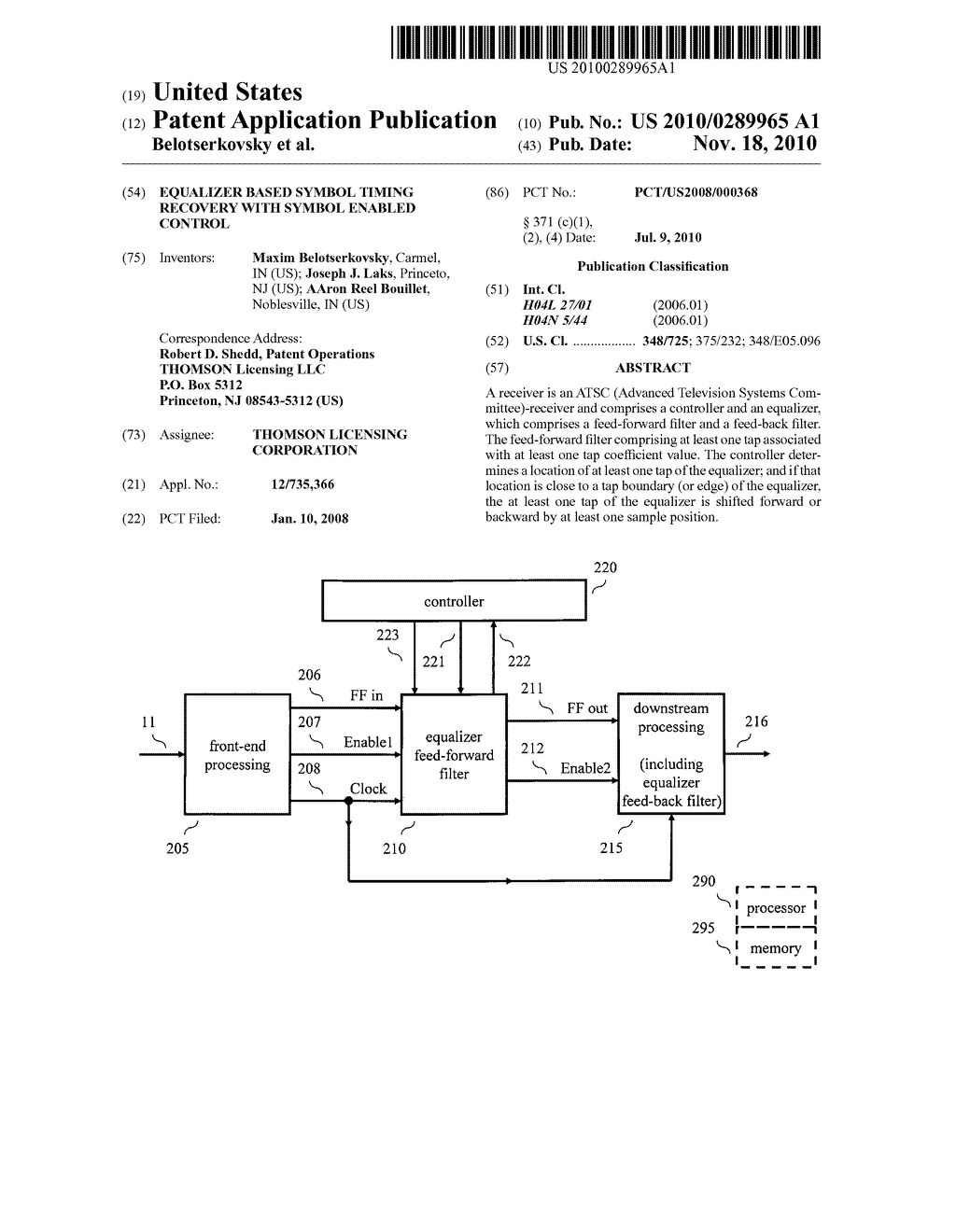 EQUALIZER BASED SYMBOL TIMING RECOVERY WITH SYMBOL ENABLED CONTROL - diagram, schematic, and image 01