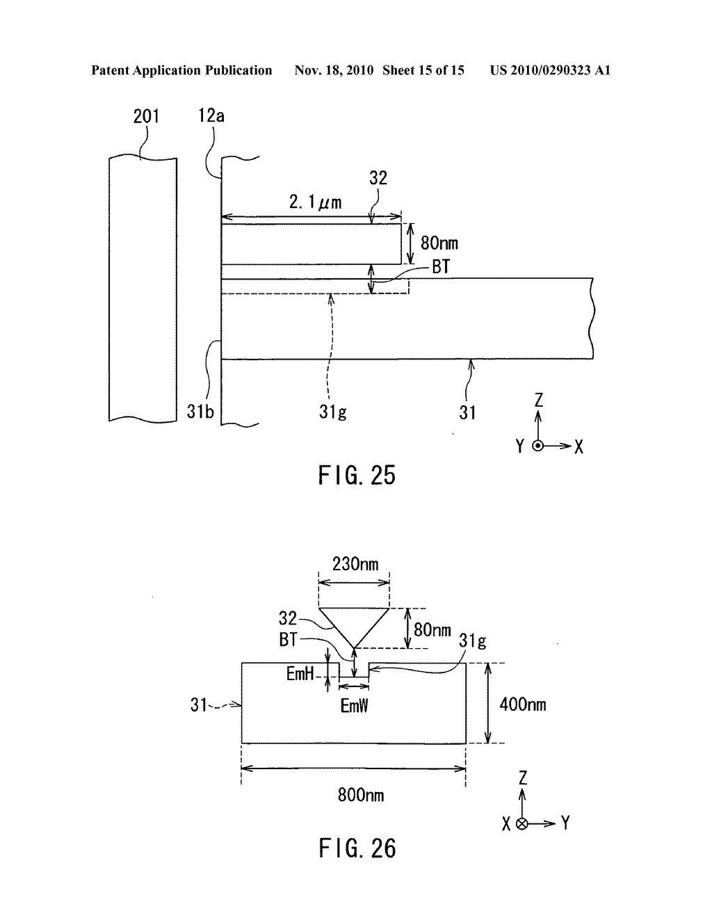 Near-field light generating device including near-field light generating element with edge part opposed to waveguide - diagram, schematic, and image 16