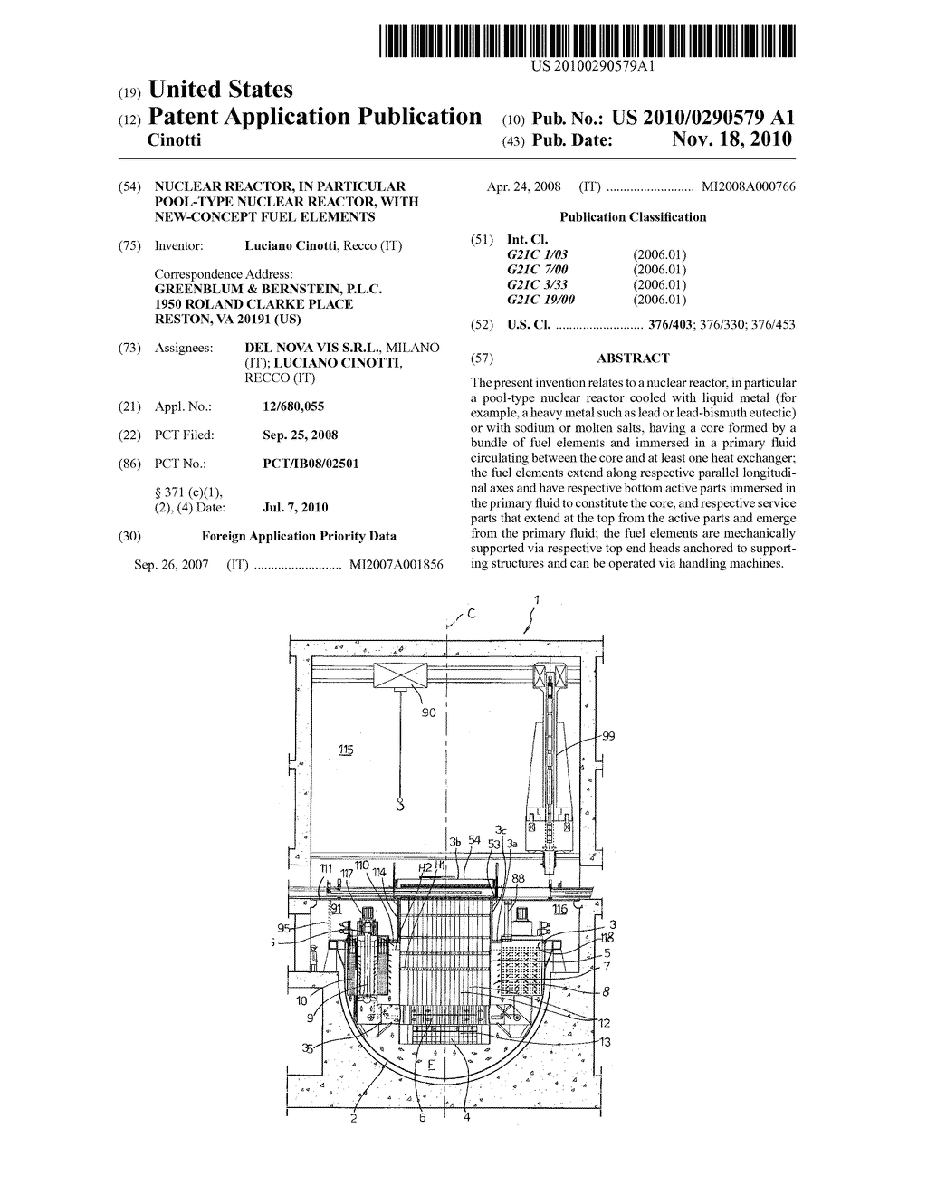 NUCLEAR REACTOR, IN PARTICULAR POOL-TYPE NUCLEAR REACTOR, WITH NEW-CONCEPT FUEL ELEMENTS - diagram, schematic, and image 01