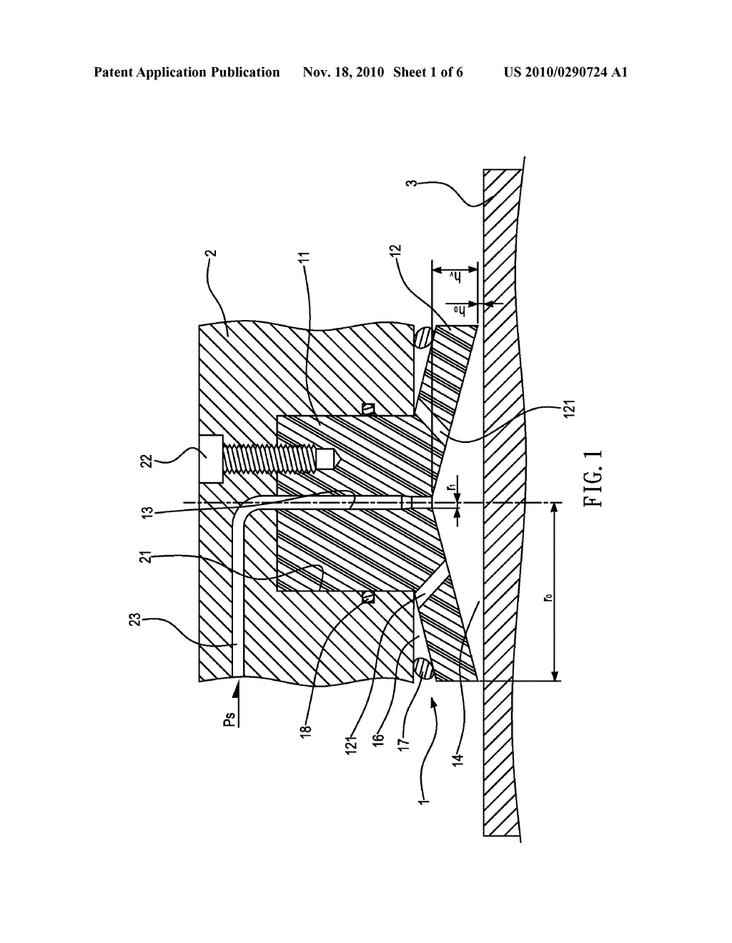 SELF-COMPENSATING HYDROSTATIC PLANAR BEARING DEVICE AND THE METHOD THEREOF - diagram, schematic, and image 02