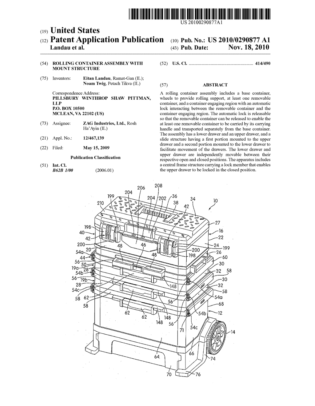 ROLLING CONTAINER ASSEMBLY WITH MOUNT STRUCTURE - diagram, schematic, and image 01