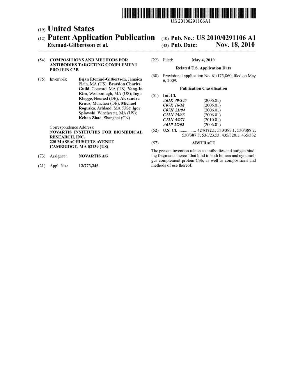 COMPOSITIONS AND METHODS FOR ANTIBODIES TARGETING COMPLEMENT PROTEIN C3B - diagram, schematic, and image 01