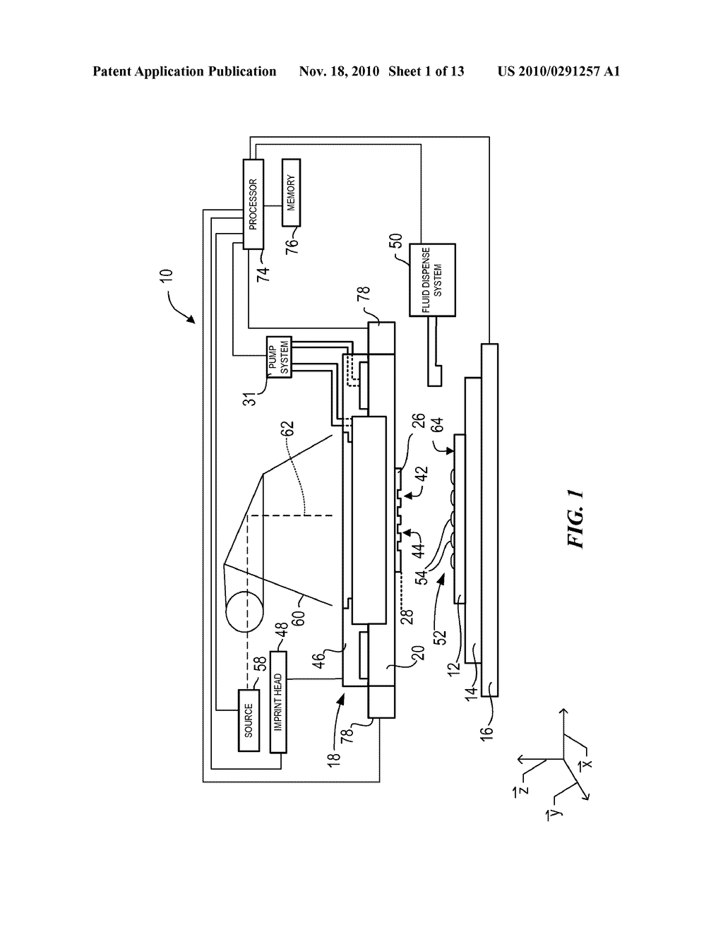 Template Having a Varying Thickness to Facilitate Expelling a Gas Positioned Between a Substrate and the Template - diagram, schematic, and image 02