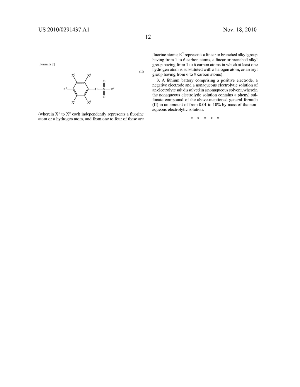 PHENYL SULFONATE COMPOUND, NONAQUEOUS ELECTROLYTE SOLUTION USING THE SAME, AND LITHIUM BATTERY - diagram, schematic, and image 14