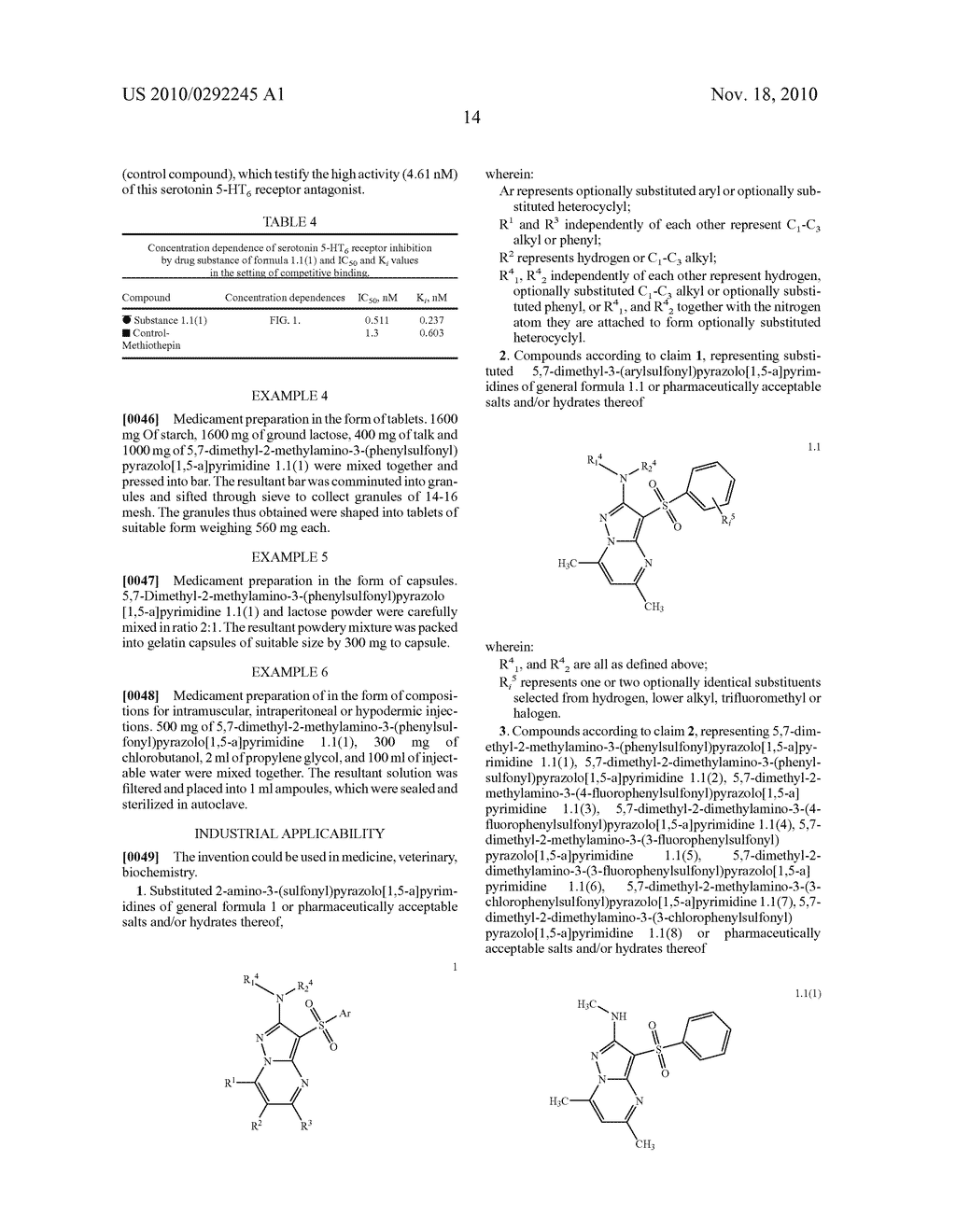 (EN) SUBSTITUTED 2-AMINO-3-SULFONYL-PYRAZOLO[1,5-A] PYRIMIDINES/ANTAGONISTS OF SEROTONIN 5-HT6 RECEPTORS, METHODS FOR THE PRODUCTION AND THE USE THEREOF - diagram, schematic, and image 16