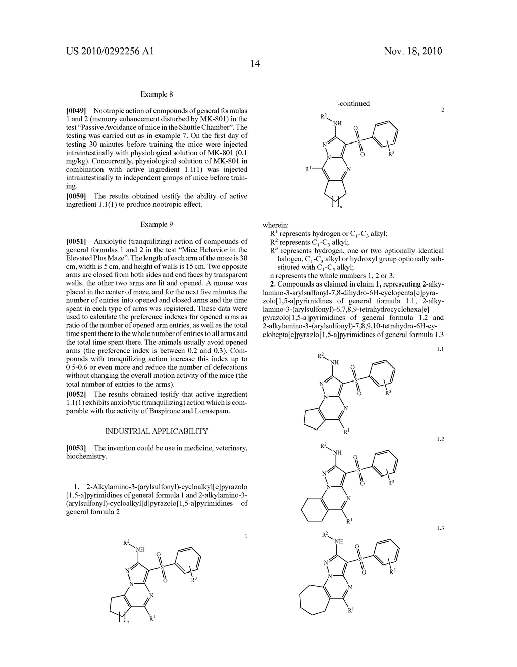 (EN) 2-ALKYLAMINO-3-ARYLSULFONYL-CYCLOALCANO [e OR d] PYRAZOLO [1,5-A]PYRIMIDINES / ANTAGONISTS OF SEROTONIN 5-HT6 RECEPTORS, METHODS FOR THE PRODUCTION AND THE USE THEREOF - diagram, schematic, and image 15