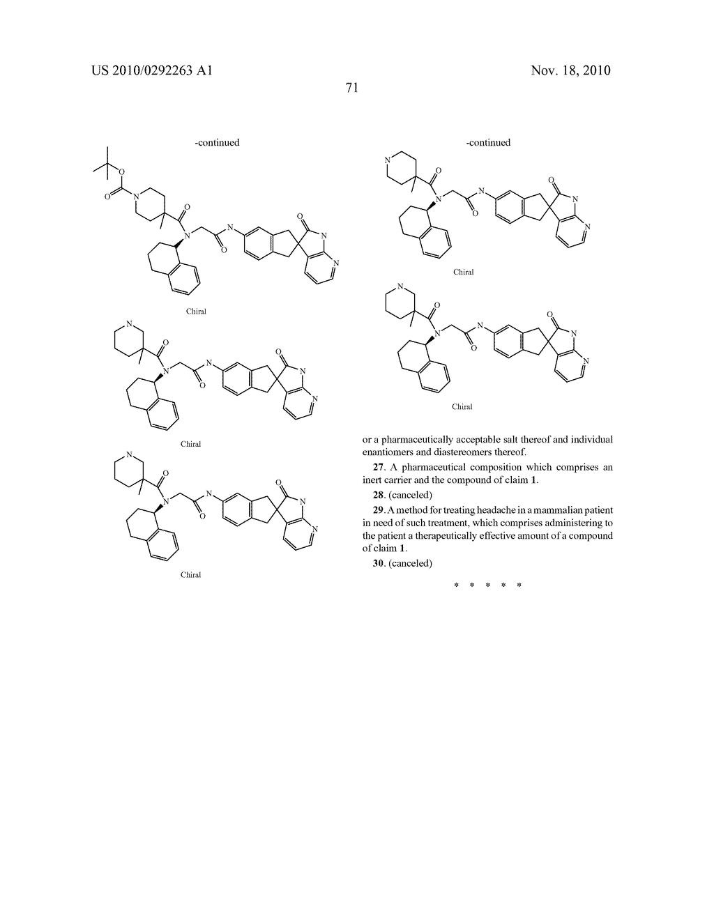 CGRP RECEPTOR ANTAGONISTS WITH TERTIARY AMIDE, SULFONAMIDE, CARBAMITE AND UREA GROUPS - diagram, schematic, and image 72
