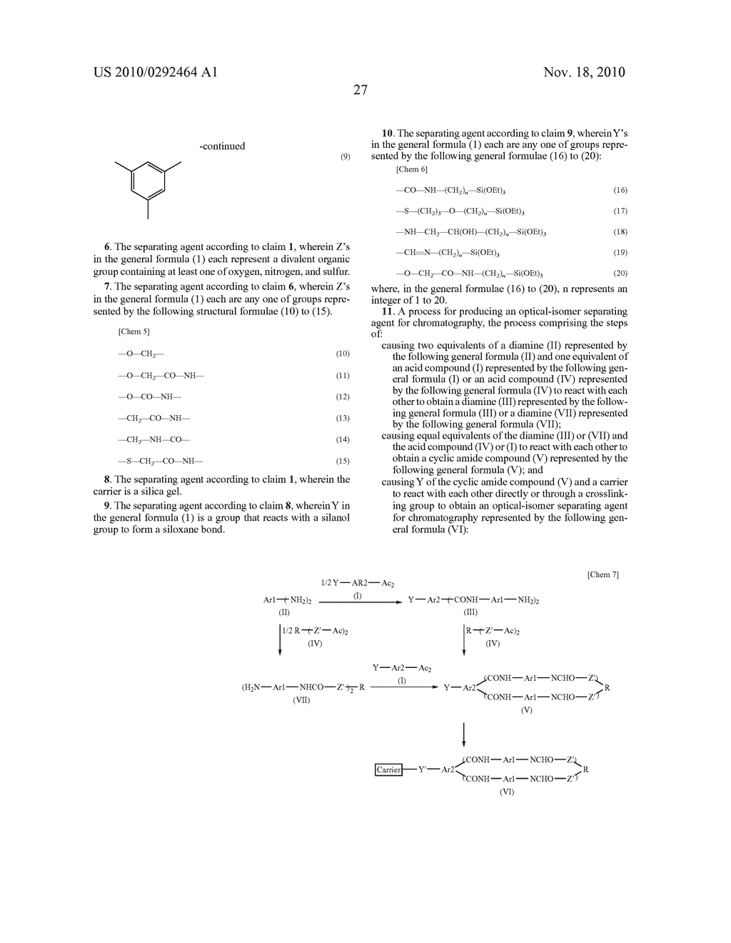 OPTICAL-ISOMER SEPARATING AGENT FOR CHROMATOGRAPHY AND PROCESS FOR PRODUCING THE SAME - diagram, schematic, and image 71