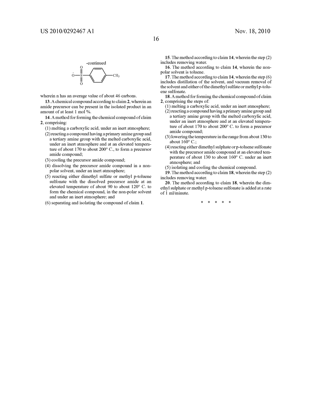 LOW MOLECULAR WEIGHT QUATERNARY AMMONIUM SALT DISPERSANTS - diagram, schematic, and image 20