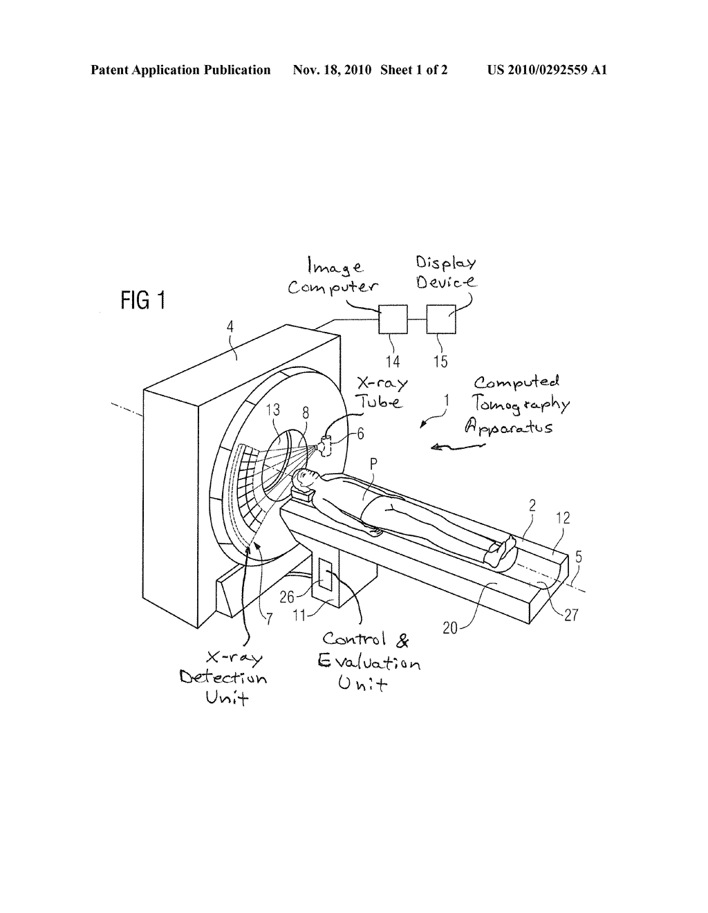 RADAR-EQUIPPED PATIENT BED FOR A MEDICAL IMAGING APPARATUS, AND OPERATING METHOD THEREFOR - diagram, schematic, and image 02