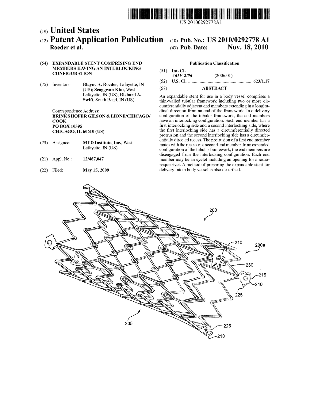 EXPANDABLE STENT COMPRISING END MEMBERS HAVING AN INTERLOCKING CONFIGURATION - diagram, schematic, and image 01