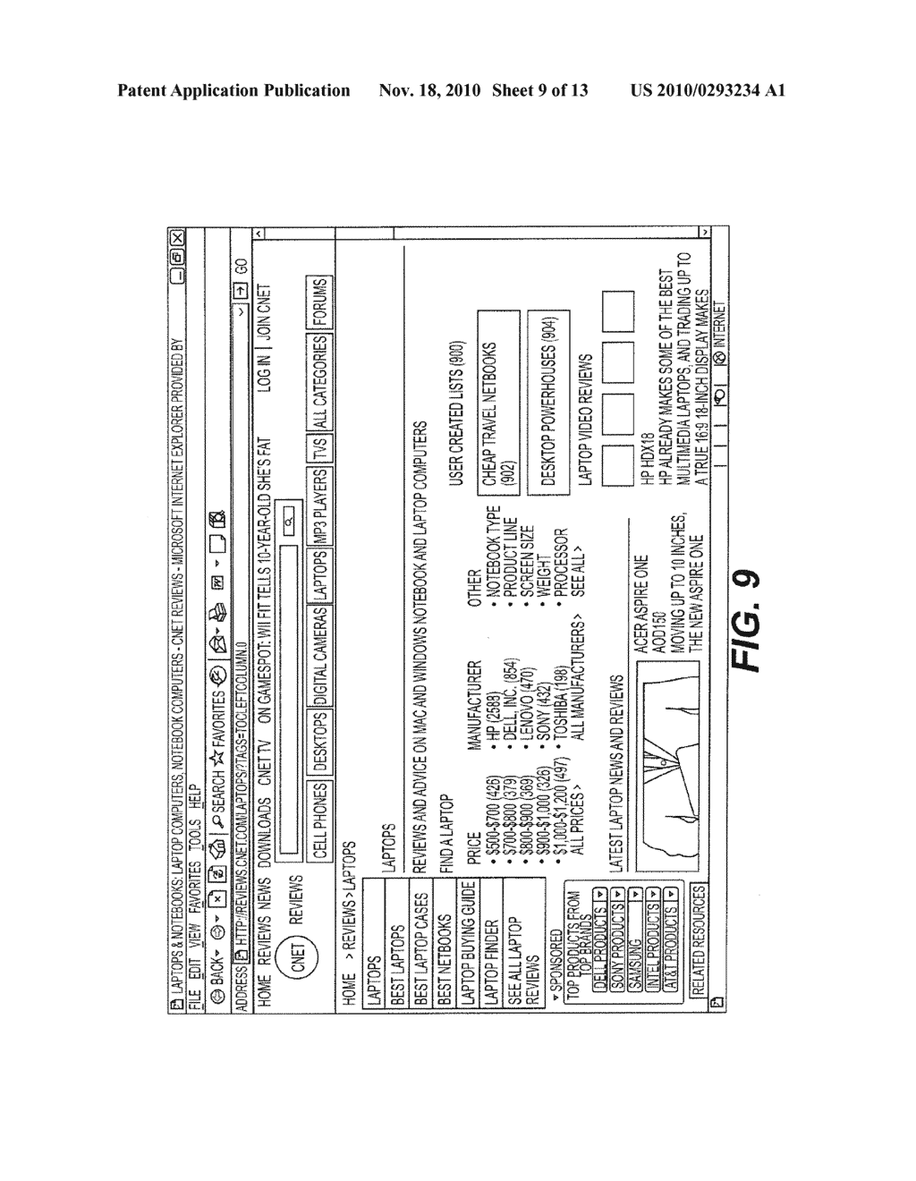 SYSTEM AND METHOD FOR INCORPORATING USER INPUT INTO FILTER-BASED NAVIGATION OF AN ELECTRONIC CATALOG - diagram, schematic, and image 10